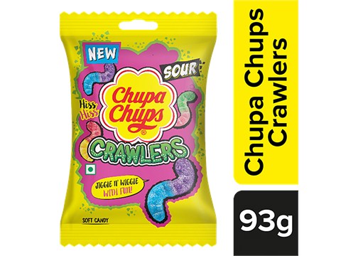 Chupa Chups Sour Crawlers Soft Candy - Assorted Flavour, 93 g