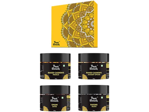 True Elements Premium Berries & Nuts Hamper - Assorted Dry Fruits, Gift Set, Diwali Gifting, Festive Hamper, 615 g