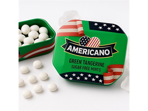 Americano Green Tangerine Sugar Free Mints, 14 g