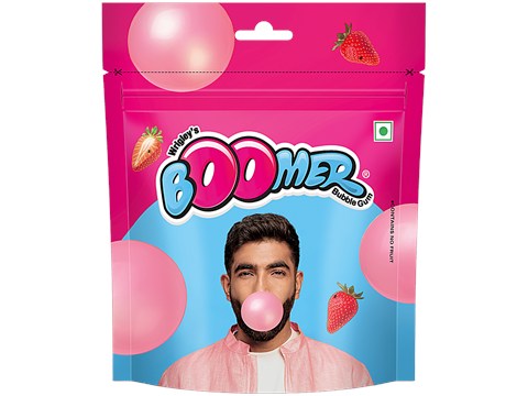 Boomer Strawberry Flavoured Bubble Gum, 128 g