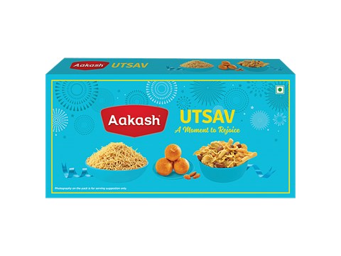 Aakash Utsav Gift Pack - Besan Ladoo, Lajawab Mix & Alu Bhujia, 700 g