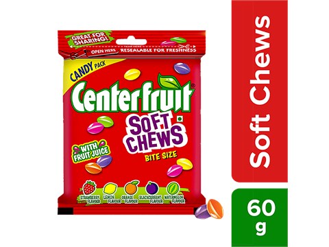 Center Fruit Soft Chews - Assorted Candy, 60 g