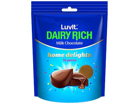 LuvIt Dairy Rich Home Delights - Milk Chocolate, Delectable & Smooth, 96 g