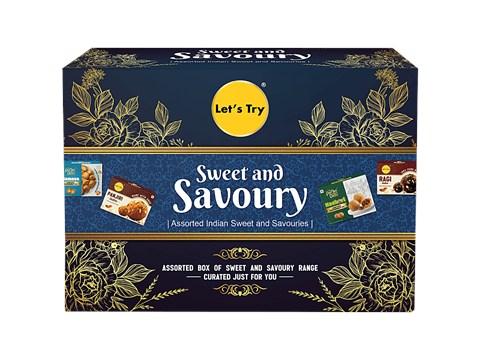 Let's Try Assorted Box Of Indian Sweet & Savouries, 800 g