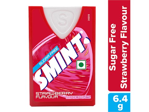 Smint Lozenges - Strawberry Flavour, Sugar Free, 6.4 g
