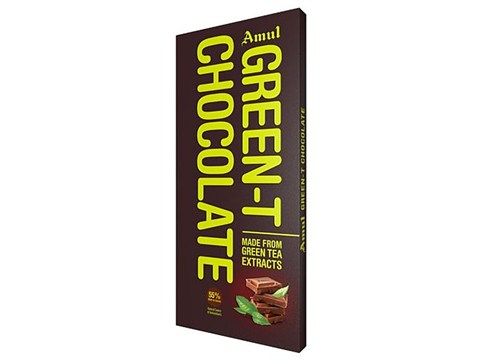 Amul Green-T Chocolate - 55% Rich in Cocoa, Made from Green Tea Extracts, 150 g