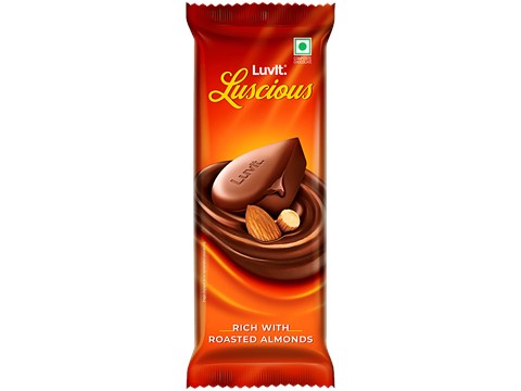 LuvIt Luscious Chocolate Bar - Rich with Roasted Almond, 50 g