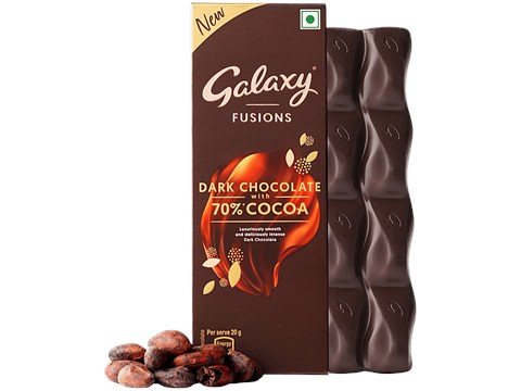 Galaxy Fusions Dark Chocolate Bar With 70% Cocoa, 27.5 g