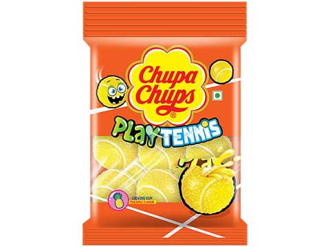 Chupa Chups Tennis Ball Shape Pineapple Flavour Liquid Filled Chewing Gum, 67.2 g