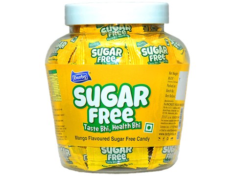DERBY Mango Flavoured Sugar Free Candy - Crunchy, 300 g