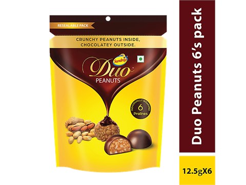 Sundrop Duo Peanuts - Crunchy & Chocolatey, 6 Pralines, 75 g