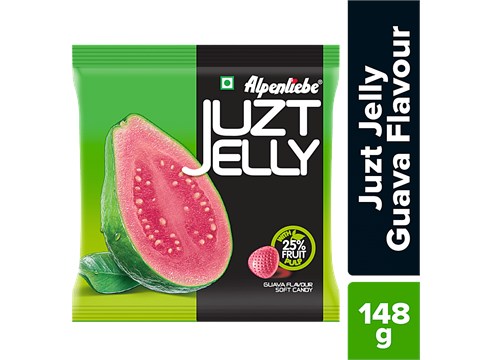 Alpenliebe Juzt Jelly Gauva Flavour Soft Candy - With 25% Fruit Pulp, 148 g