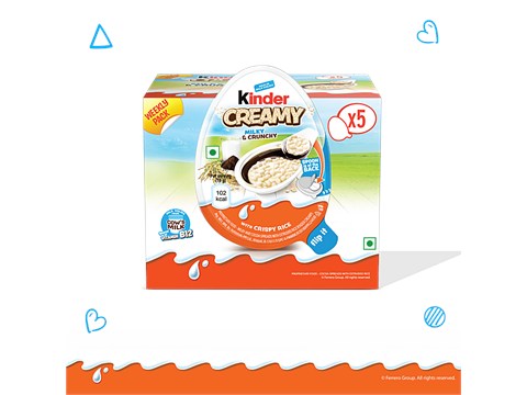 Kinder Creamy Milky & Crunchy - With Crispy Rice, 95 g
