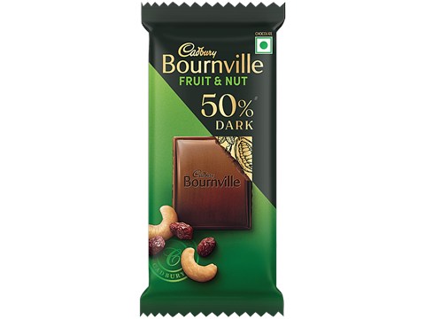 Cadbury Bournville Fruit & Nut 50% Dark Chocolate Bar, 30 g