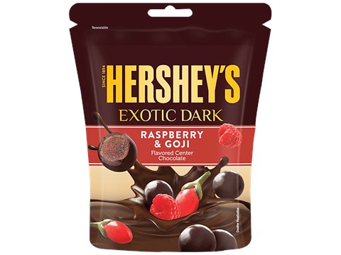 Hershey's Exotic Dark Flavored Center Chocolates - Raspberry & Goji, 33.3 g