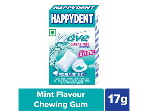 Happydent  Wave Liquid Filled Chewing Gum - Peppermint Flavour, 17 g