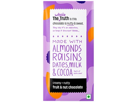The Whole Truth Creamy Nutty Fruit & Nut Chocolate - Sweetened With Dates, 50 g