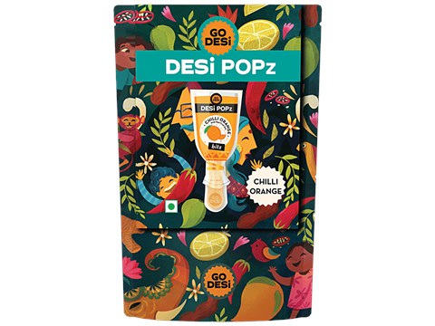 GO DESi Chilli Orange Desi Popz Lollipop Candy, 160 g