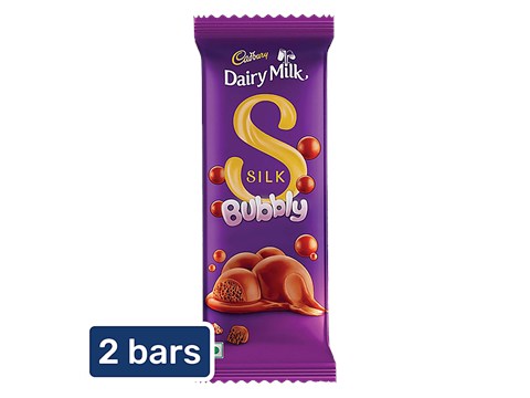 Cadbury Dairy Milk Silk Bubbly Chocolate Bar, 2x112 g