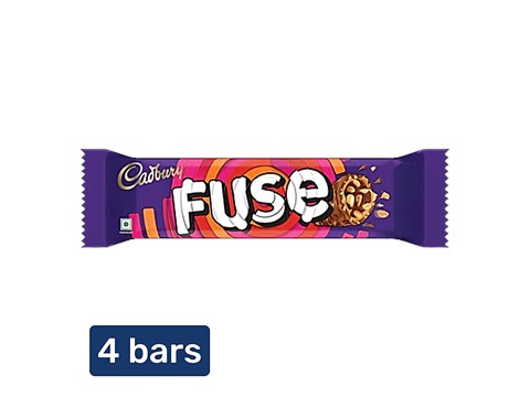 Cadbury Fuse Peanut & Caramel Filled Chocolate Bar, 4x43 g