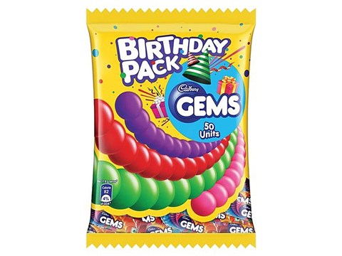 Cadbury Gems Birthday Pack Chocolate, 178 g