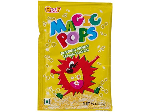 Geef Magic Pops Lemon Flavor Popping Candy, 5.5 g
