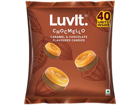 LuvIt Chocmello Caramel & Chocolate Flavoured Candies, 144 g