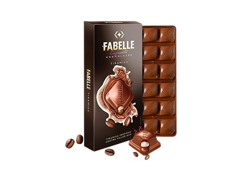 Fabelle Exquisite Chocolates - Tiramisu Inspired Centre Filled Bar, 131 g