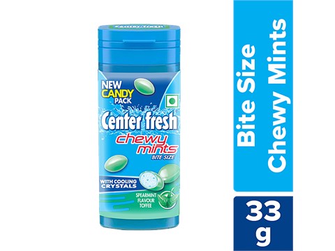 Center Fresh Chewy Mints Spearmint Flavour - With Cooling Crystals, 33 g