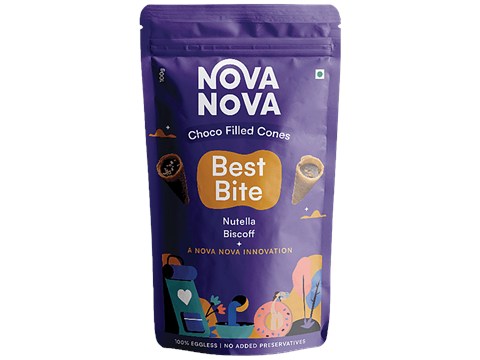 Nova Nova  Best Bite Choco Filled Cones - Nutella Biscoff, 100 g