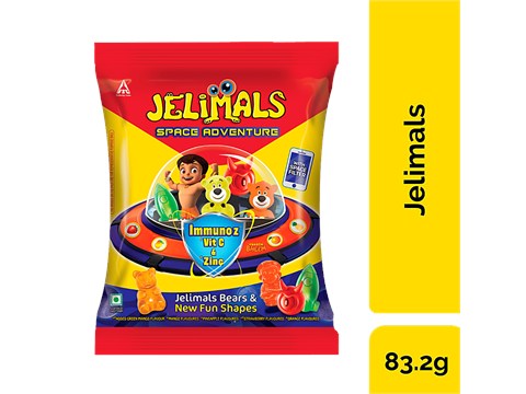 Jelimals Space Adventure - Assorted Jelly Candy, With Vitamin C & Zinc, 83.2 g