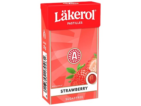 Lakerol Pastilles - Strawberry, Sugar Free, 27 g