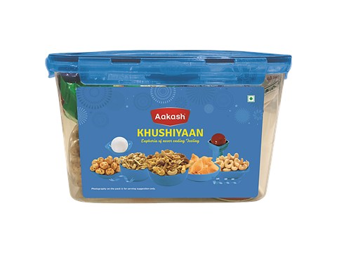 Aakash Khushiyaan Gift Pack - Traditional Indian Sweet & Savoury Mix, 1.56 kg
