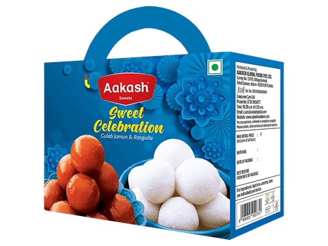 Aakash Sweet Celebration - Gulab Jamun & Rasgulla, Traditional Indian Sweet, 500 g