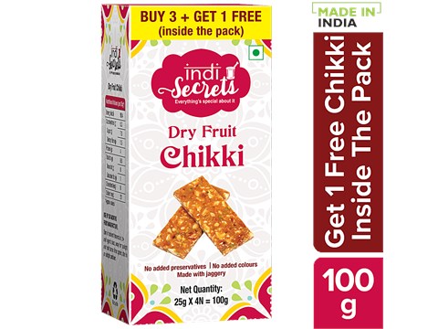 indiSecrets Dry Fruit Chikki, 100 g