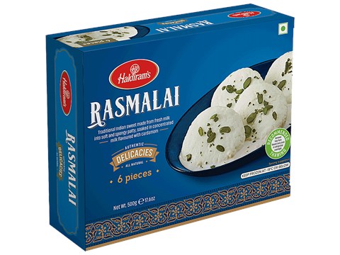Haldiram's Rasmalai - Soft, Spongy, 500 g