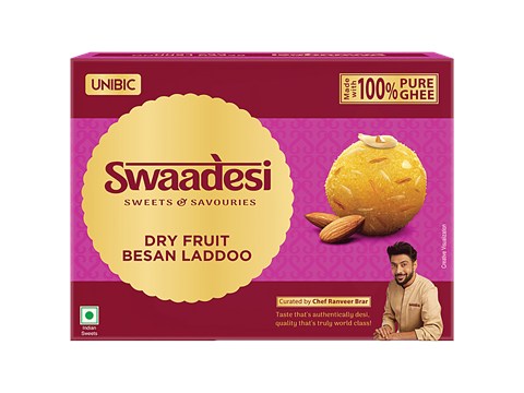 Unibic Swaadesi Dry Fruit Besan Laddoo - Made With Pure Ghee, 180 g