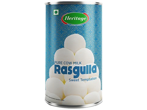 Heritage Rasgulla - Made With Pure Cow Milk, Soft, Fluffy, Juicy, 500 g