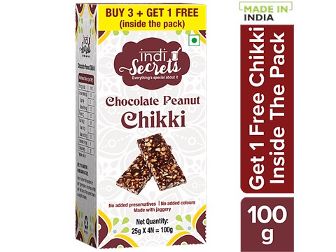 indiSecrets Chocolate Peanut Chikki, 100 g