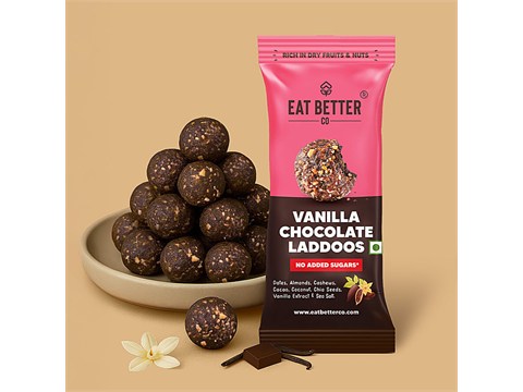 Eat Better Co Vanilla & Chocolate Laddoos - No Added Sugar, 95% Dry Fruits, 40 g