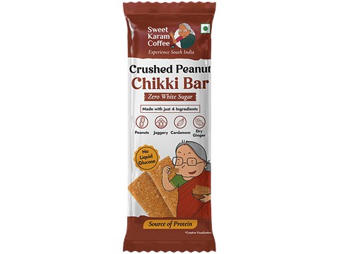 Sweet Karam Coffee Crushed Peanut Chikki Bar, 20 g