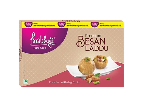 Prabhuji Premium Besan Laddu - Enriched With Dry Fruits, Sweet, 336 g