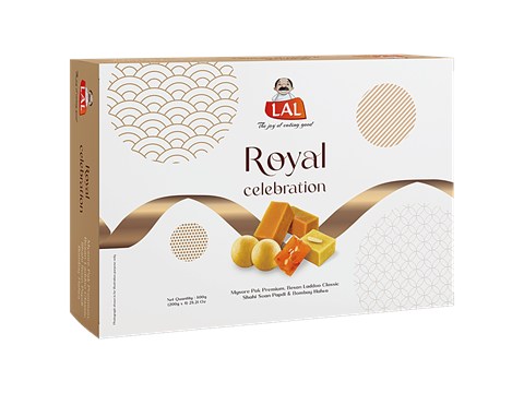 Lal Royal Celebration - Mysore Pak Premium, Besan Laddoo Classic, Shahi Soan Papdi & Bombay Halwa, 800 g