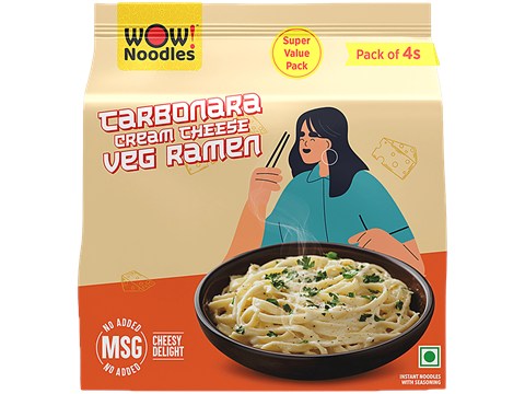 Wow! Noodles Carbonara Cheese Veg Ramen, 280 g
