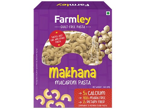 Farmley Makhana Macaroni Pasta - Maida Free, Cholesterol-Free, Vegan, 400 g