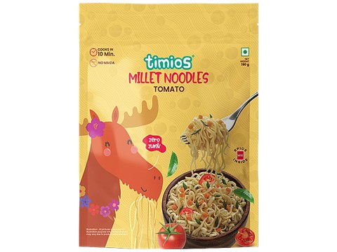 Timios Millet Noodles - Tomato Flavour, Non-Fried No-Maida, 190 g