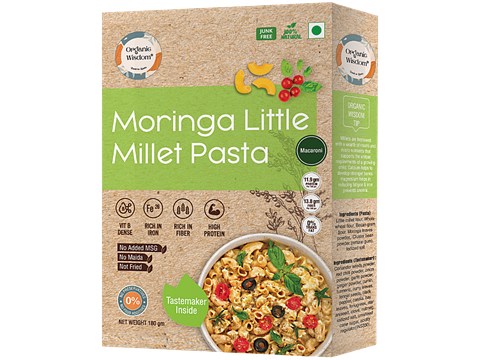 Organic Wisdom  Moringa Little Millet Pasta, 180 g