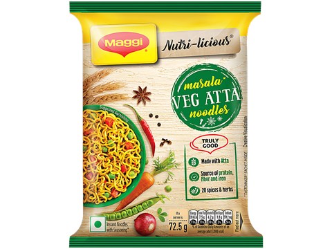 Maggi Nutri-Licious Masala Veg Atta Instant Noodles, 72.5 g