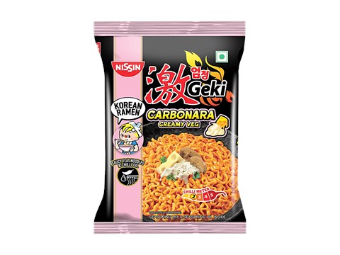 Nissin Geki Carbonara Creamy Veg Korean Ramen, 80 g