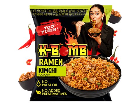Too Yumm! K-Bomb Ramen Kimchi Flavour Instant Noodles, 79 g